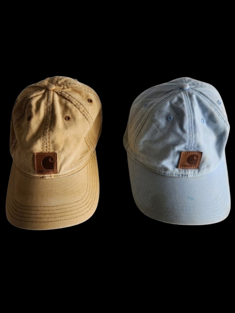 (2) Carhartt Patch Logo Adjustable Baseball Hats Caps Lot Workwear Outdoor
